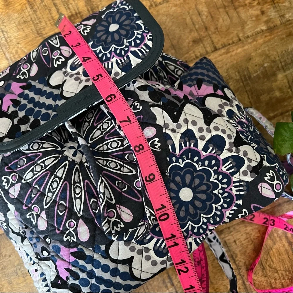 Vera Bradley Mimosa Medallion Purple Floral Essential Compact Backpack